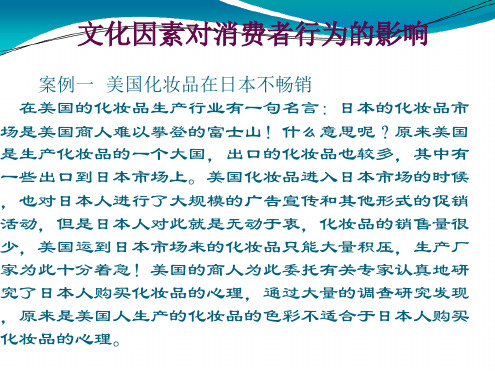 社会文化因素对消费者购买行为的影响