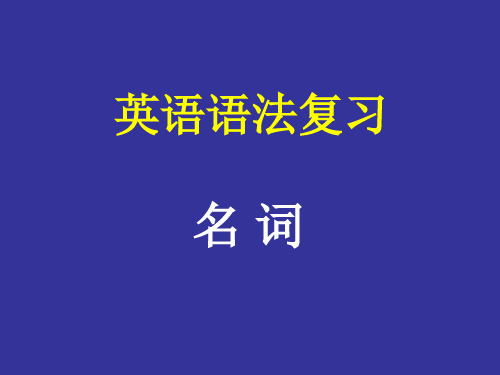 人教版九年级初中英语语法复习课件---名词 (共25张PPT)