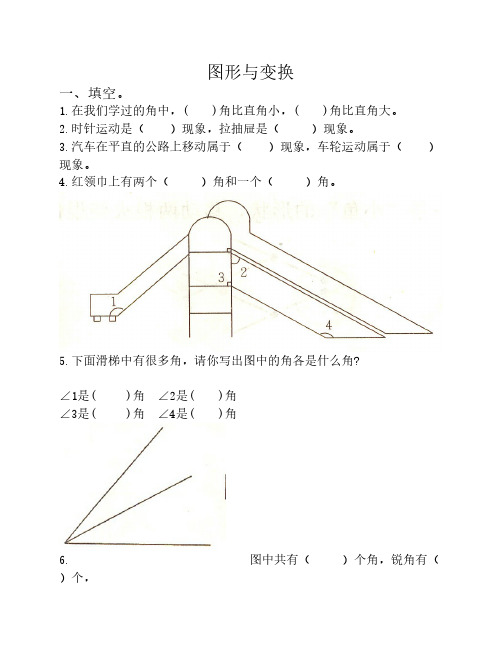 二年级数学下册图形与变换试题