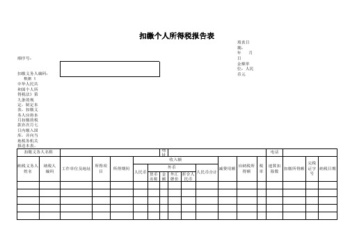 扣缴个人所得税报告表