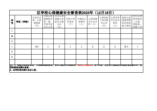 心理健康安全督查表