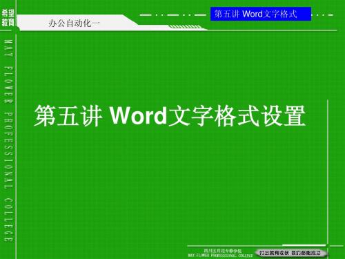 第05讲 word文字格式设置