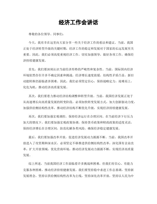 经济工作会讲话