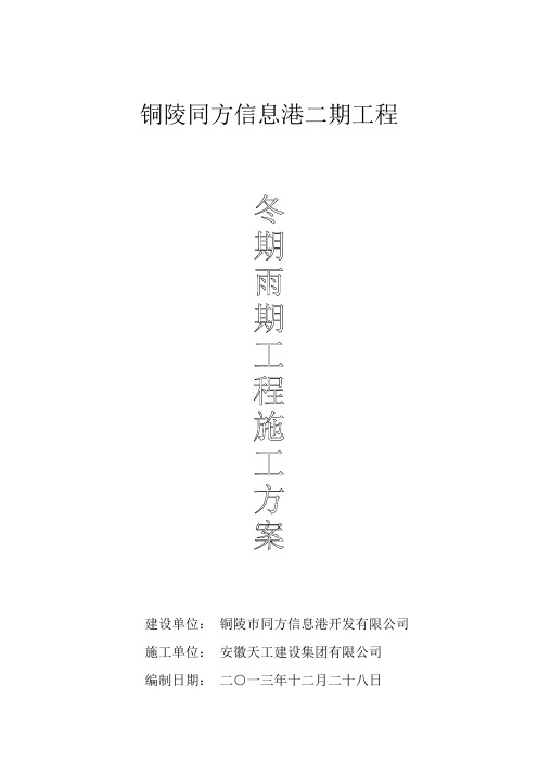 冬期雨期专项施工方案