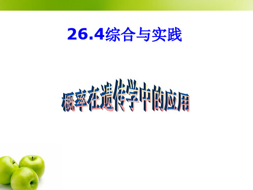 沪科版九年级下册数学：26.4 综合与实践 概率在遗传学中的应用