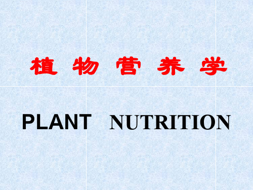 植物营养学绪论