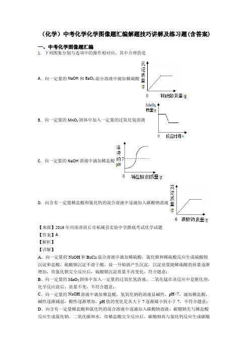 (化学)中考化学化学图像题汇编解题技巧讲解及练习题(含答案)