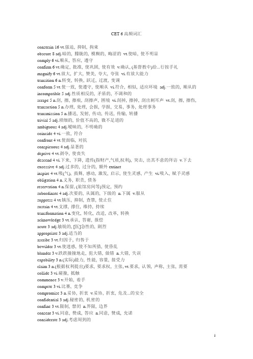 CET-6高频词汇(参考)