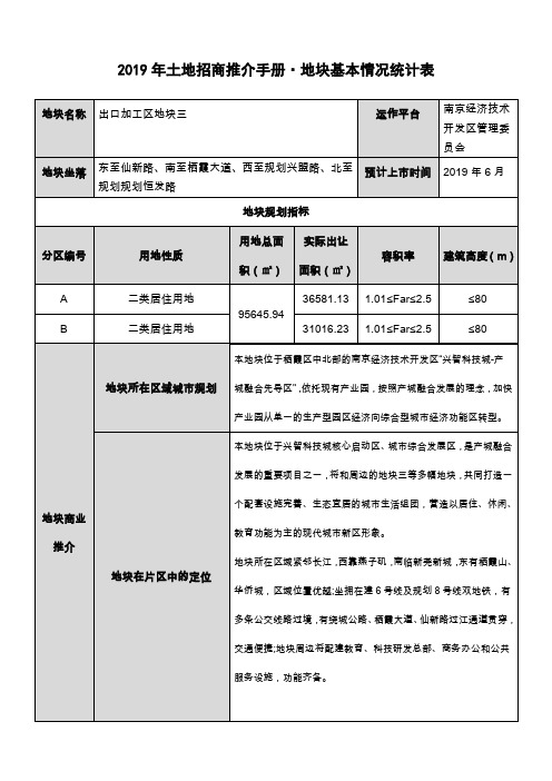 南京经济技术开发区土地推介9