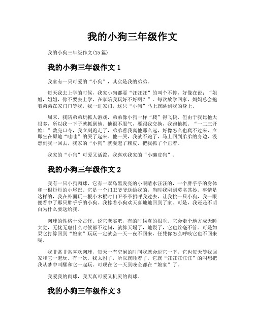 我的小狗三年级作文