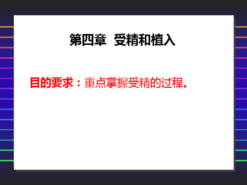 第四章 受精、胚胎发育及植入