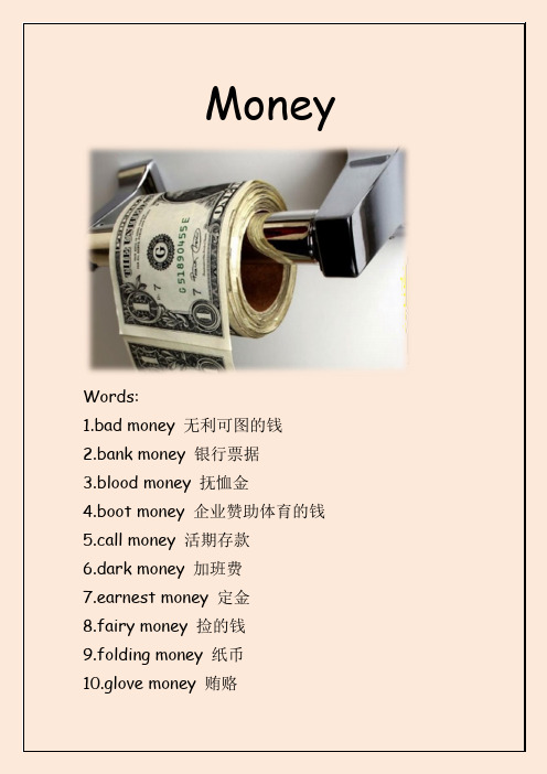 money 关于金钱的英语