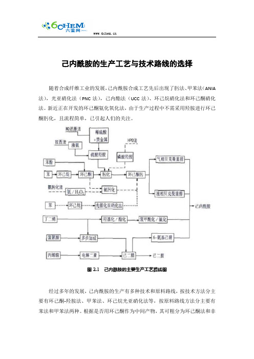 己内酰胺的生产工艺与技术路线的选择