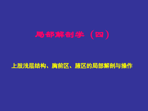 上肢浅层结构、胸前区、腋区的局部解剖与操作-人体局解剖学-课件-04