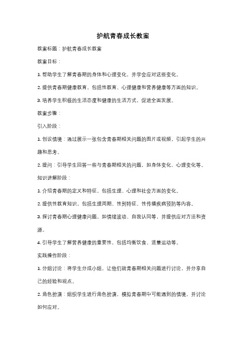 护航青春成长教案