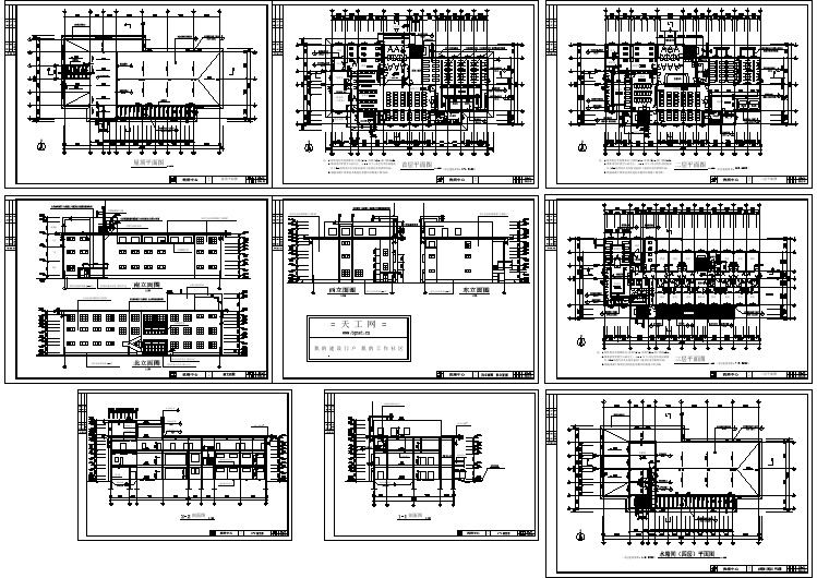 某高档洗浴中心建筑cad全套设计图纸