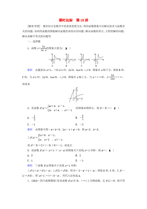 2019版高考数学一轮复习第二章函数导数及其应用课时达标10函数的图象理5