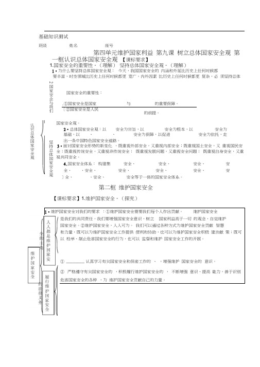 八年级道德与法治上册第九课知识点思维导图(测试)