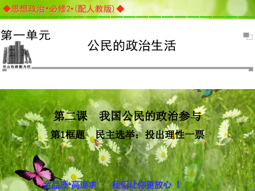 金版学案高中政治必修二 同步辅导与检测课件:第二课 第1框题《民主选举:投出理性一票》