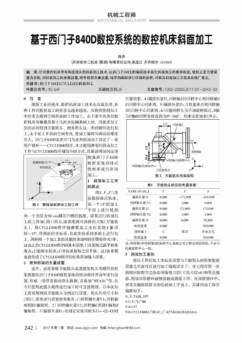 基于西门子840D数控系统的数控机床斜面加工