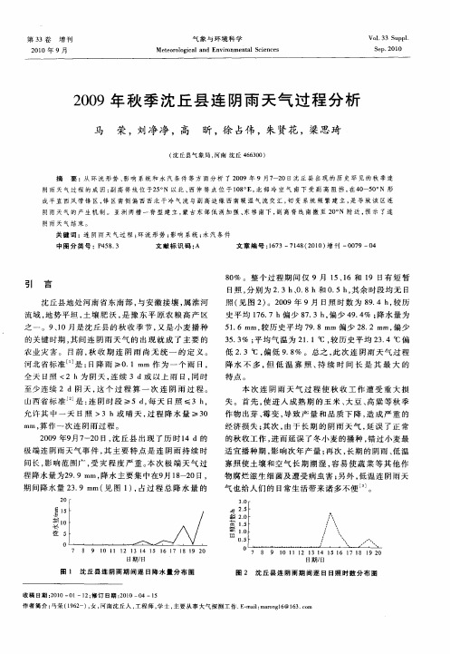 2009年秋季沈丘县连阴雨天气过程分析