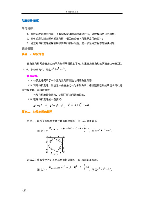 勾股定理详解与经典例题解析汇报