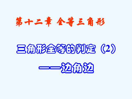 数学人教版八年级上册第十二章全等三角形三角形全等的判定--边角边2三角形全等的判定SAS(1)精品P