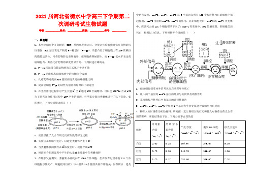 2021届河北省衡水中学高三下学期第二次调研考试生物试题