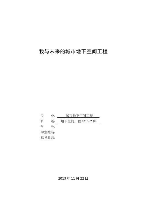 我与未来的城市地下空间工程,南京地铁规划