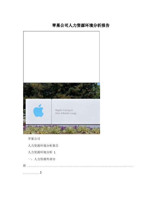 苹果公司人力资源环境分析报告