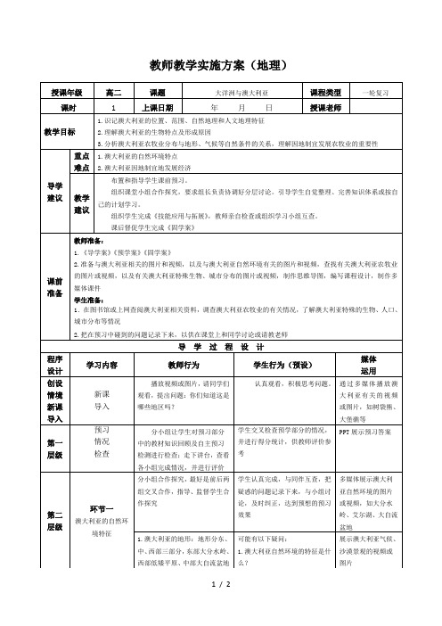 大洋洲与澳大利亚教案