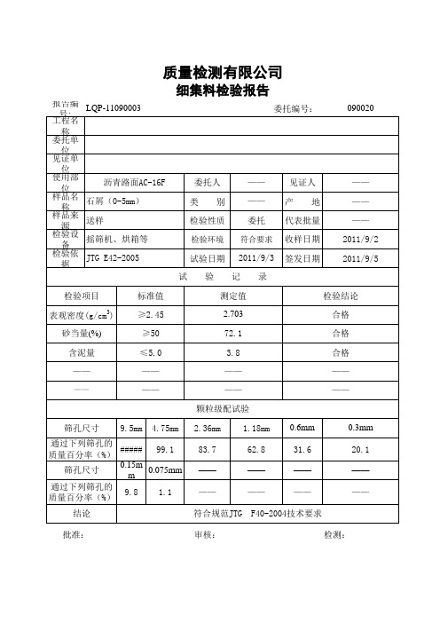 细集料试验报告0-5mm