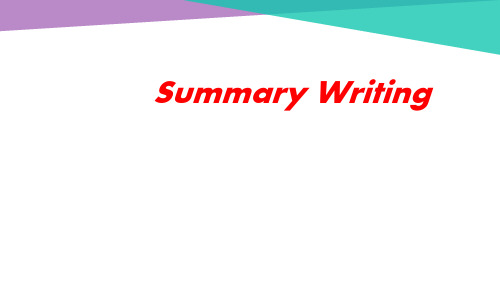 牛津上海英语高三第一学期Unit1Summary Writing课件 (共19张PPT)