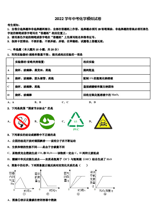 2022年湖南省长沙地区中考化学全真模拟试卷(含解析)