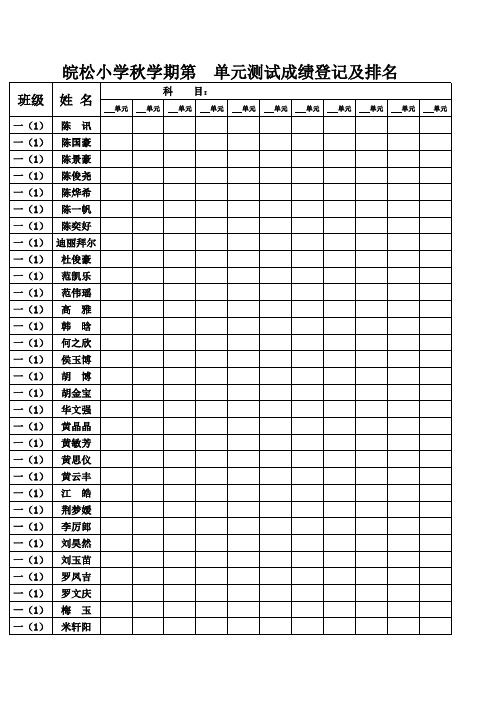 考试排名登记表(需打印版)