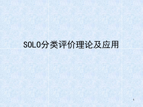 SOLO分类评价理论及应用ppt课件