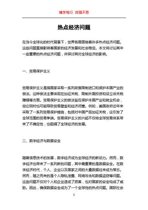 热点经济问题