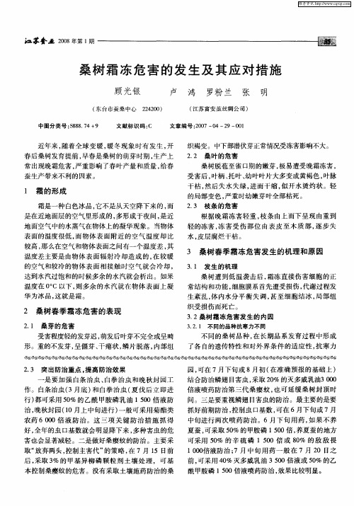 桑树霜冻危害的发生及其应对措施