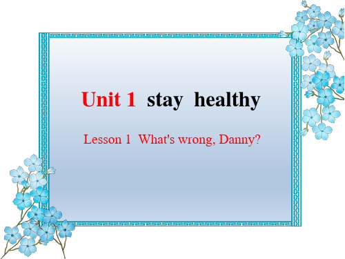 冀教版九年级上册英语精品教学课件 Unit 1 stay healthy Lesson 1