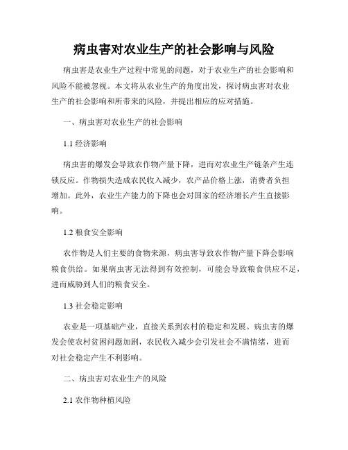 病虫害对农业生产的社会影响与风险