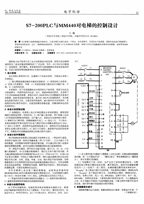 S7-200PLC与MM440对电梯的控制设计