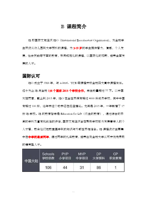 IB课程简介
