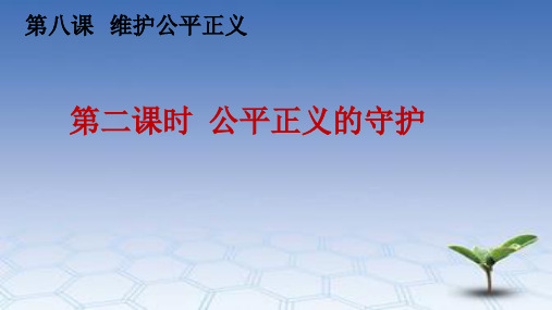 人教版道德与法治八年级 下册8.2 公平正义的守护(共37张PPT)