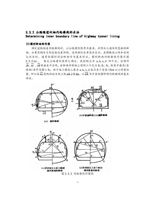 衬砌内轮廓线求法