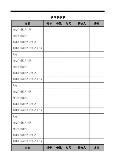 合同接收表