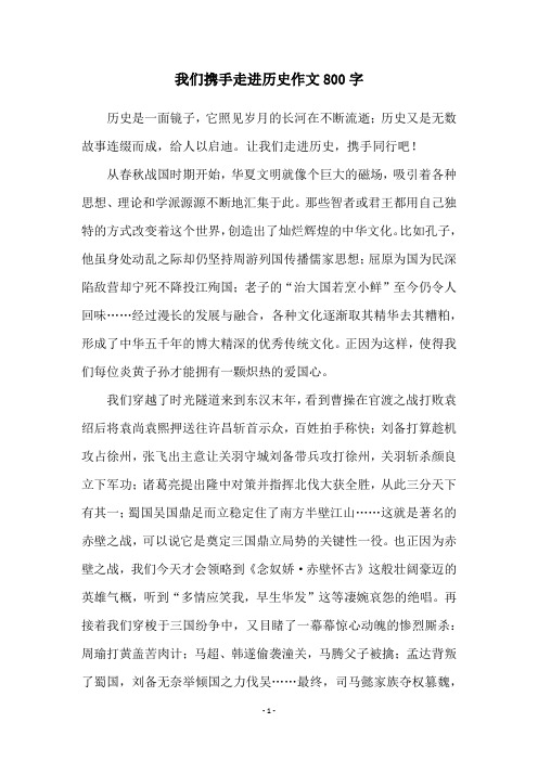 我们携手走进历史作文800字