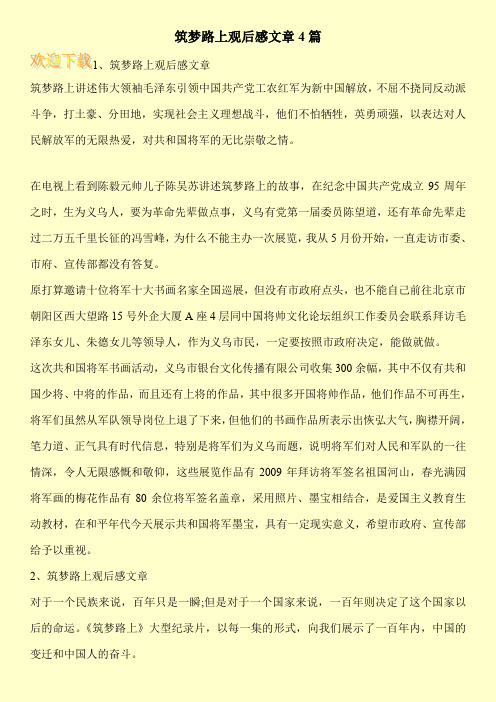 筑梦路上观后感文章4篇