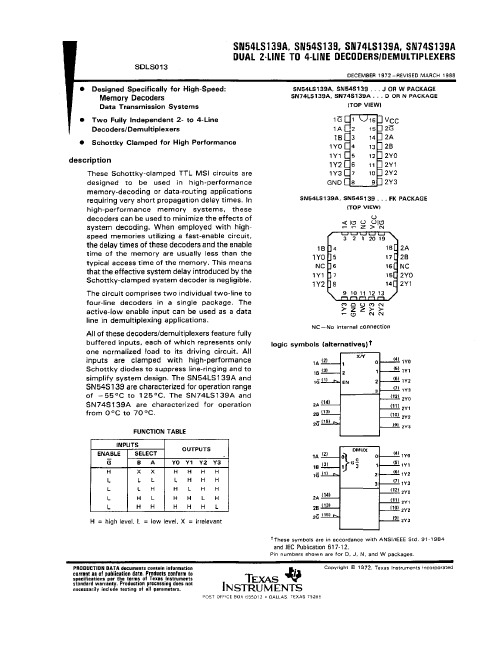SN54LS139A中文资料