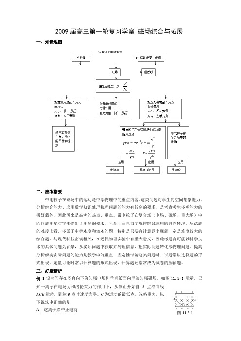 2009届高三第一轮复习学案 磁场综合与拓展