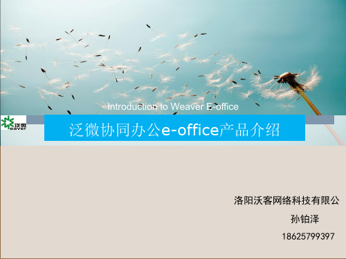 泛微协同办公e-office高级版产品介绍